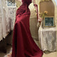 Stunning Prom Dress A Line Wine Red Strapless Pleated Gala Dress Evening Dress 18th Birthday Gown      D5334