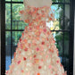 New Arrival Prom Dress A Line Off Shoulder Floral Gala Dress Evening Dress 18th Graduation Gown      D5335