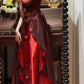 Elegantes Ballkleid Weinrot Spaghettiträger Gala Abendkleid Abschlusskleid 18. Geburtstag      D5336