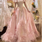 Charming Prom Dress A Line Light Pink V-neck Gala Dress Evening Dress 18th Graduation Gown      D5339