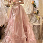 Charming Prom Dress A Line Light Pink V-neck Gala Dress Evening Dress 18th Graduation Gown      D5339