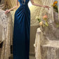 Beauty Prom Dress Navy Blue V-neck Gala Dress Evening Dress 18th Graduation Gown      D5340