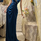 Beauty Prom Dress Navy Blue V-neck Gala Dress Evening Dress 18th Graduation Gown      D5340