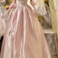 Hübsches Ballkleid Hellrosa Satin Schulterfreies Galakleid Abendkleid Abschlussballkleid D5342
