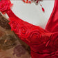 Stunning Prom Dress Red Satin Straps Gala Dress Evening Dress 18th Graduation Gown      D5343