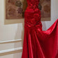 Stunning Prom Dress Red Satin Straps Gala Dress Evening Dress 18th Graduation Gown      D5343