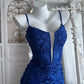 Elegant Prom Dress Lilac Spaghetti Straps Slit Mermaid Gala Dress Evening Dress 18th Birthday Gown      D5347