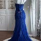 Elegant Prom Dress Lilac Spaghetti Straps Slit Mermaid Gala Dress Evening Dress 18th Birthday Gown      D5347