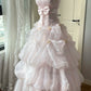 Stunning Prom Dress Light Pink Strapless Pleated Gala Dress Evening Dress 18th Birthday Gown      D5351