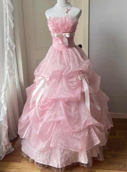 Atemberaubendes Ballkleid, trägerlos, gestuft, Abendkleid, Sweet 16 Kleid, Geburtstagspartykleid D5355