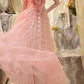 Beauty Prom Dress A Line Pink Square Neck Gala Dress Evening Dress 18th Birthday Gown      D5359