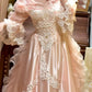 Vintage 90s Prom Dress Light Pink Off Shoulder Pleated Gala Dress Evening Dress 18th Birthday Gown      D5362