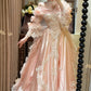 Vintage 90s Prom Dress Light Pink Off Shoulder Pleated Gala Dress Evening Dress 18th Birthday Gown      D5362