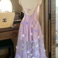 Charming Prom Dress Spaghetti Straps Pleated Tulle Floral Gala Dress Evening Dress 18th Birthday Gown      D5366