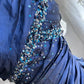 Elegant Prom Dress Dark Blue Strapless Pleated Mermaid Gala Dress Evening Dress 18th Birthday Gown      D5372