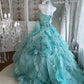Elegantes schulterfreies, plissiertes Abendkleid mit Stufenrock, Prinzessinnenkleid zum 16. Geburtstag, Ballkleid       D5375
