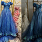 Stunning Ball Gown Off Shoulder Pleated Tiered Evening Dress Sweet 16th Dress Birthday Prom Gown       D5376