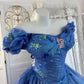 Stunning Ball Gown Off Shoulder Pleated Tiered Evening Dress Sweet 16th Dress Birthday Prom Gown       D5376