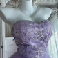 Beauty Prom Dress Strapless Pleated Tulle Evening Dress Sweet 16th Dress Birthday Dress       D5377