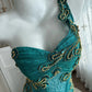 Retro Prom Dress One Shoulder Mermaid Gala Dress Evening Dress 18th Birthday Gown      D5379