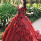 Wunderschönes Ballkleid Rot schulterfrei plissiertes Abendkleid Sweet 16 Kleid Geburtstag Abschlussballkleid D5385