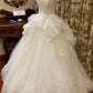 Wunderschönes Hochzeitskleid Weißes herzförmiges, plissiertes Tüll-Brautkleid D5389