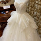 Wunderschönes Hochzeitskleid Weißes herzförmiges, plissiertes Tüll-Brautkleid D5389