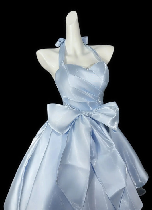 New Arrival Homecoming Dress Halter Pleated Short Prom Dress Back to School Outfits Party Dress  D5390