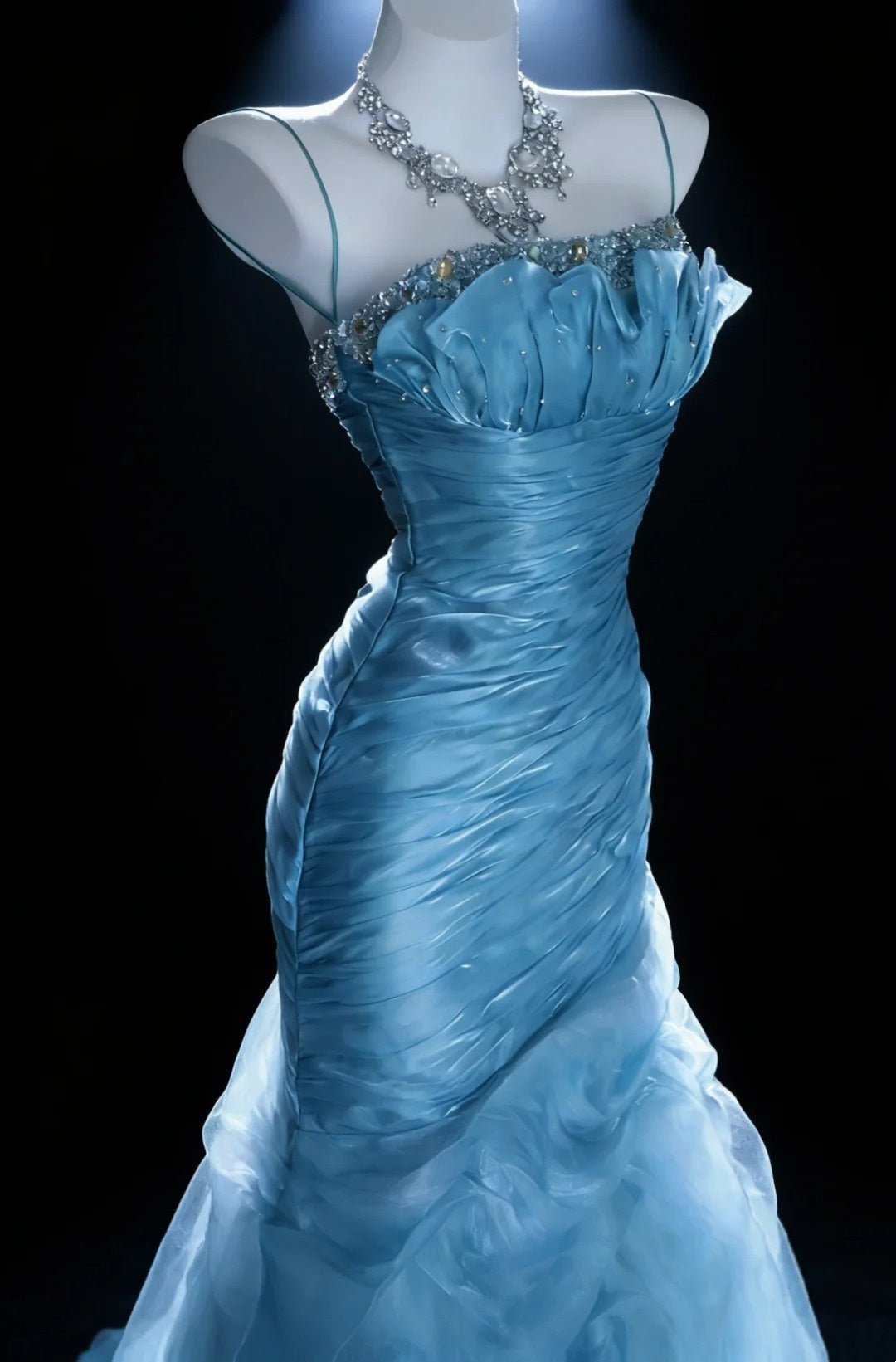 Beauty Prom Dress Strapless Pleated Mermaid Gala Dress Evening Dress 18th Graduation Gown      D5391