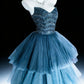 Elegant Ball Gown Ombre Blue Sweetheart Pleated Evening Dress Quniceanera Dress Birthday Prom Gown       D5393