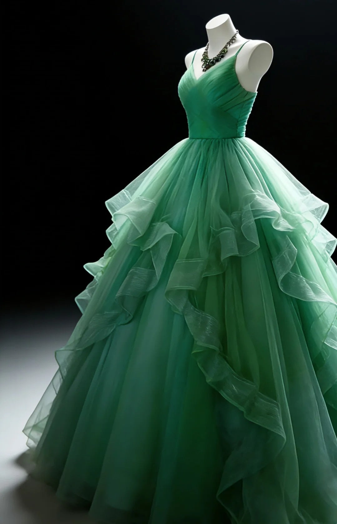 Nouvelle Robe de Bal Bretelles Fines Plissée en Tulle Robe de Soirée Robe de Quinceañera Robe de Bal d'Anniversaire       D5395