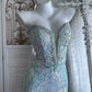 Elegant Prom Dress Sweetheart Pearl Mermaid Gala Dress Evening Dress 18th Graduation Gown      D5398