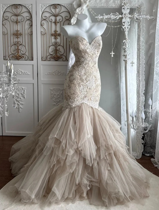 Elegant Prom Dress Sweetheart Pleated Tulle Mermaid Gala Dress Evening Dress 18th Graduation Gown      D5399