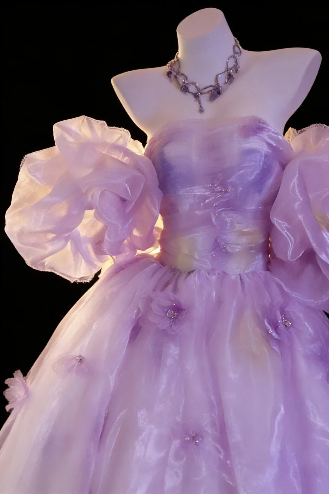 Chic Ball Gown Strapless Tulle Evening Dress Quniceanera Dress Birthday Prom Gown       D5407