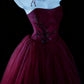 Charmantes Ballkleid Weinrot Trägerloses Tüll Plissiertes Abendkleid Quinceanera Kleid Geburtstag Abschlussballkleid D5408
