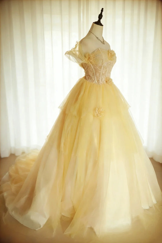 Beauty Ball Gown Off Shoulder Tulle Pleated Evening Dress Quniceanera Dress Birthday Prom Gown       D5409