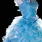 Elegantes Ballkleid, schulterfrei, mit Rüschen, Abendkleid, Kleid zum 16. Geburtstag, Ballkleid D5411