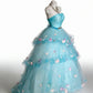 New Arrival Ball Gown Strapless Tiered Tulle Floral Evening Dress Sweet 16th Dress Birthday Prom Gown       D5412