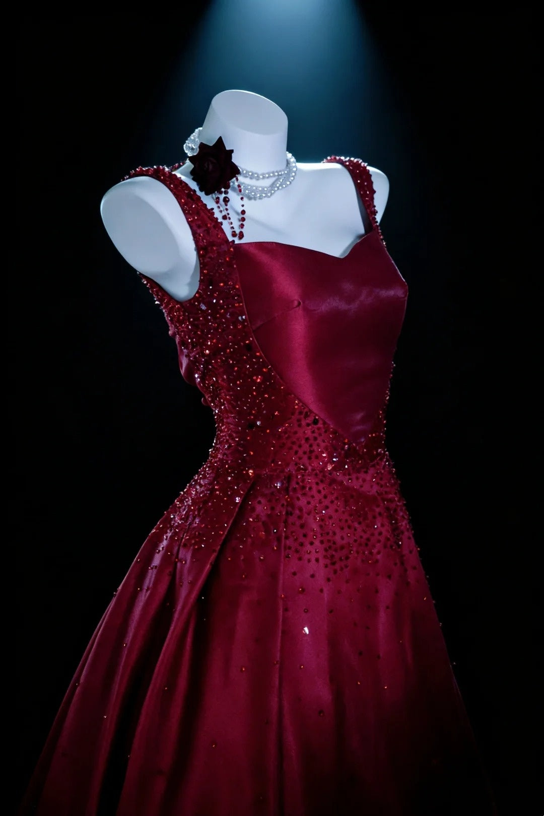Stunning Ball Gown Wine Red Straps Pleated Evening Dress Sweet 16th Dress Birthday Prom Gown       D5415