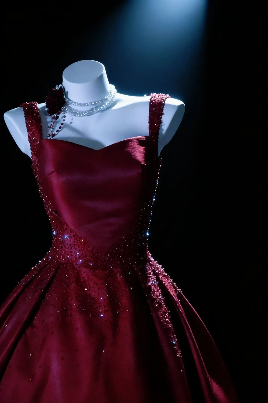 Stunning Ball Gown Wine Red Straps Pleated Evening Dress Sweet 16th Dress Birthday Prom Gown       D5415