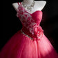 Stunning Ball Gown One Shoulder Pleated Tulle Evening Dress Quinceanera Dress Birthday Prom Gown       D5422