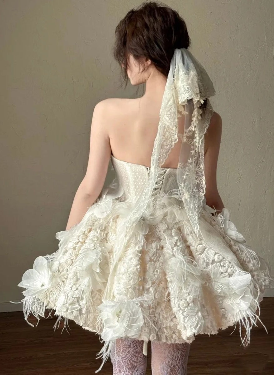 Stunning Homecoming Dress Strapless Short Prom Dress Back to School Outfits Party Dress  D5440