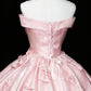 Sweet Homecoming Dress Pink Off Shoulder Pleated Short Prom Dress Back to School Outfits Party Dress  D5442
