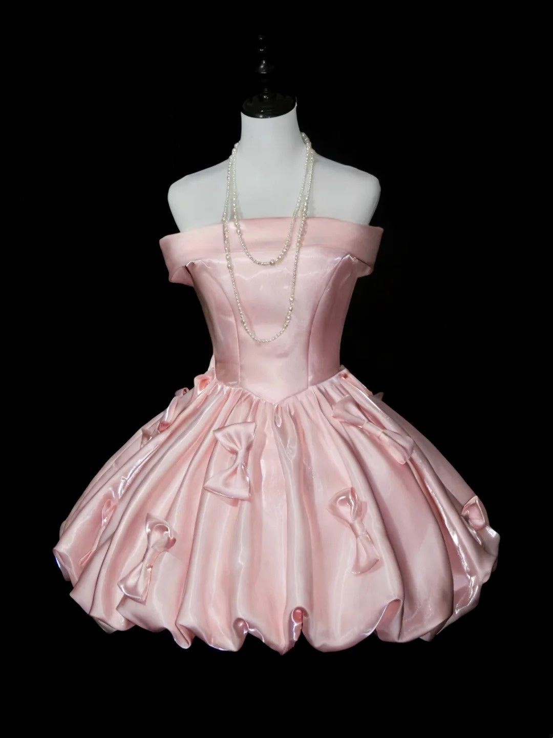 Sweet Homecoming Dress Pink Off Shoulder Pleated Short Prom Dress Back to School Outfits Party Dress  D5442