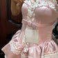 Sweet Homecoming Dress Pink Sweetheart Lace Short Prom Dress Back to School Outfits Party Dress  D5452