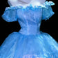 Reizendes Ballkleid Hellblau schulterfrei plissiertes Galakleid Abendkleid Festliches Kleid D5458