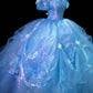 Reizendes Ballkleid Hellblau schulterfrei plissiertes Galakleid Abendkleid Festliches Kleid D5458
