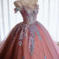 Chic Ball Gown Spaghetti Straps Pleated Tulle Evening Dress Quinceanera Dress Birthday Prom Gown       D5461
