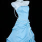 Atemberaubendes Ballkleid A-Linie Hellblau Trägerlos Plissiertes Galakleid Abendkleid Festliches Kleid D5463