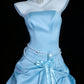 Atemberaubendes Ballkleid A-Linie Hellblau Trägerlos Plissiertes Galakleid Abendkleid Festliches Kleid D5463